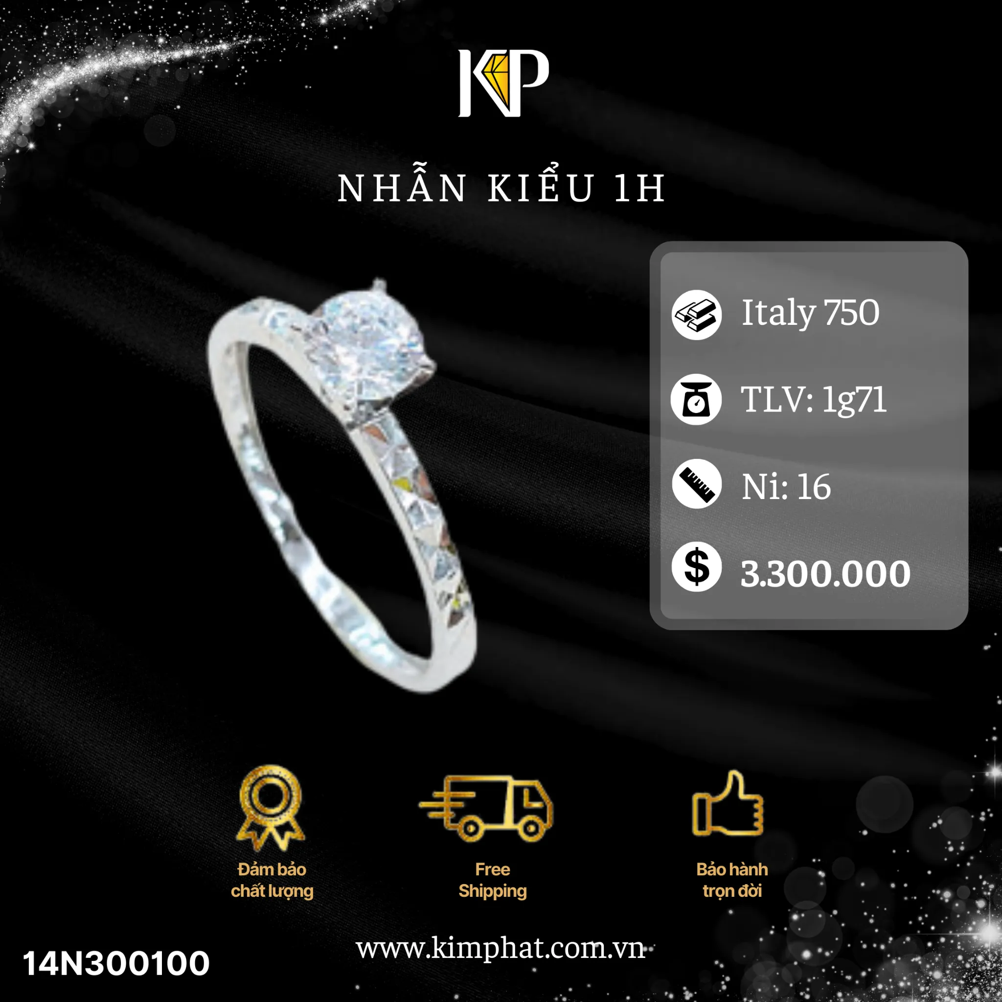 Nhẫn một hột đá với móc máy tinh tế