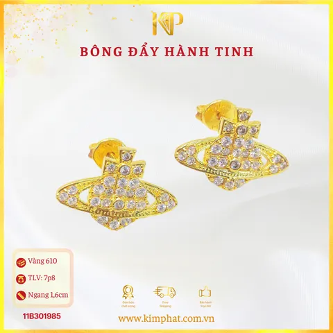 Bông tai khoen tròn vàng 18K với nhiều kích thước khác nhau