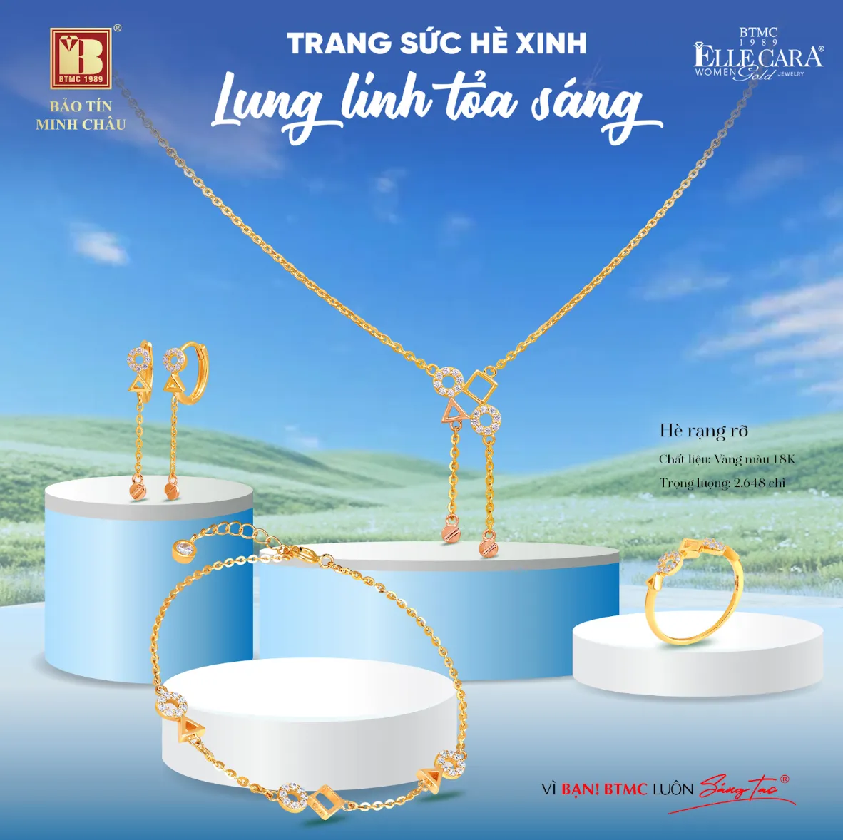 Bộ trang sức vàng 14K gồm nhẫn và vòng tay