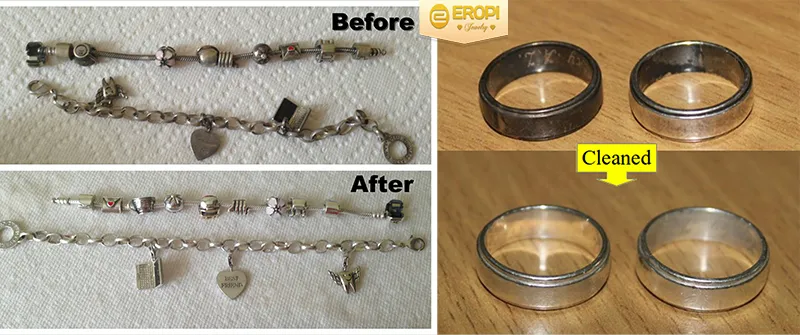 Sự khác biệt của bạc 925 trước và sau khi đánh bóng