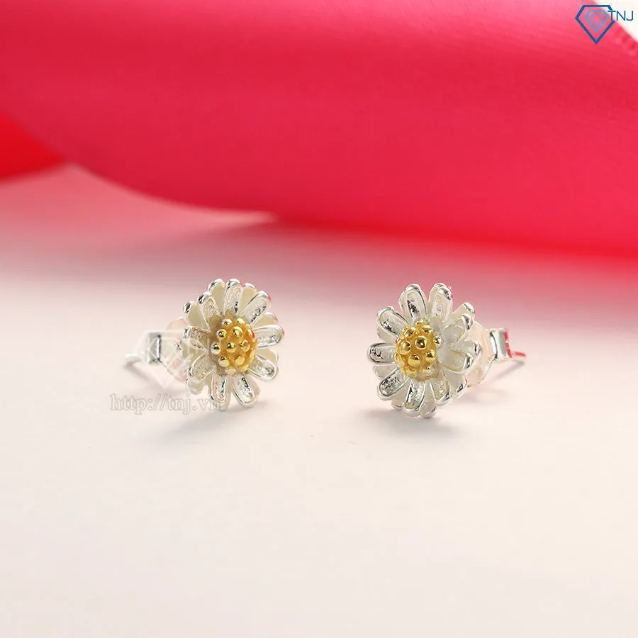 Bông tai bạc được trưng bày trong hộp nhung sang trọng