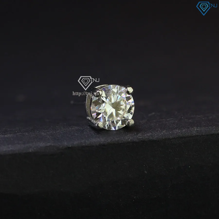 Bông tai bạc nam với lớp xi bạch kim chống oxy hóa