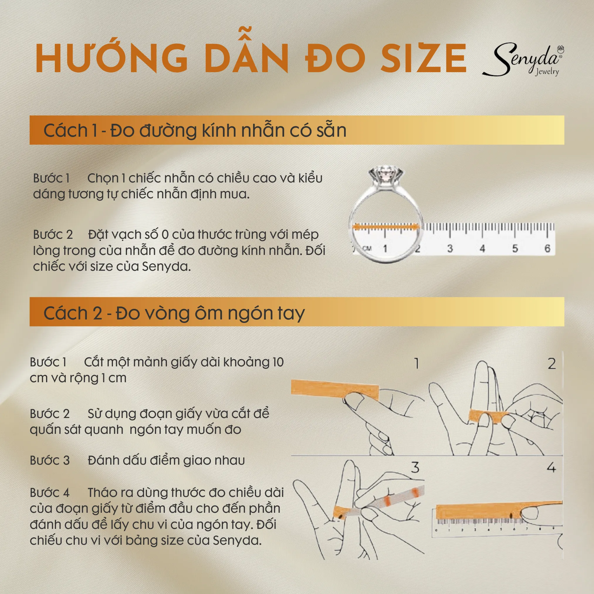 Hướng dẫn chi tiết cách đo size nhẫn bằng dây hoặc thước