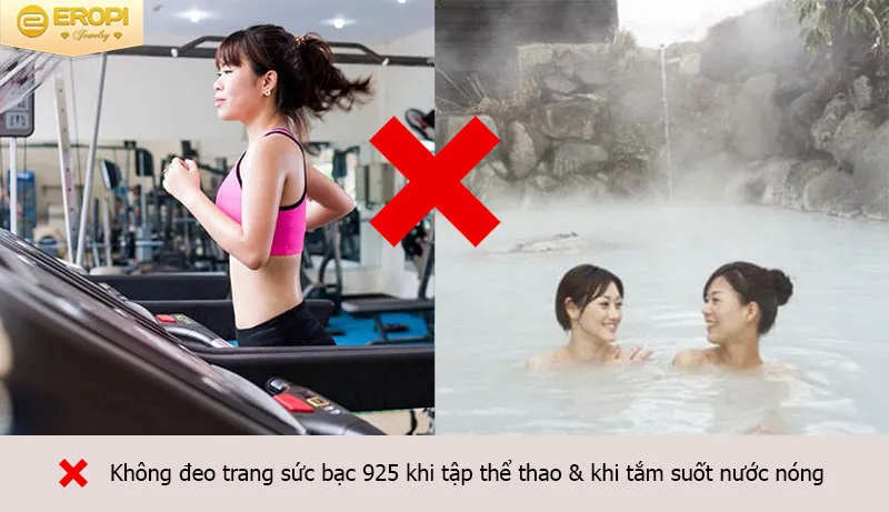 Người phụ nữ tháo trang sức bạc trước khi tập yoga