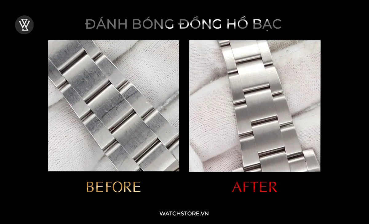 Vết đen trên vải trắng sau khi đánh bóng đồng hồ bạc