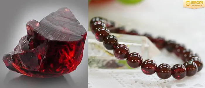 Đá garnet đỏ tự nhiên với độ trong suốt cao và sắc đỏ lửa đặc trưng