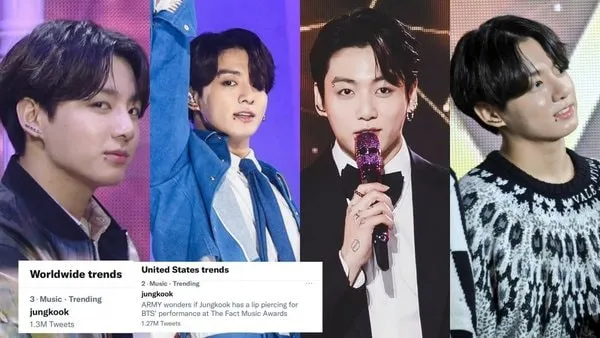 Jungkook với khuyên môi tại sự kiện