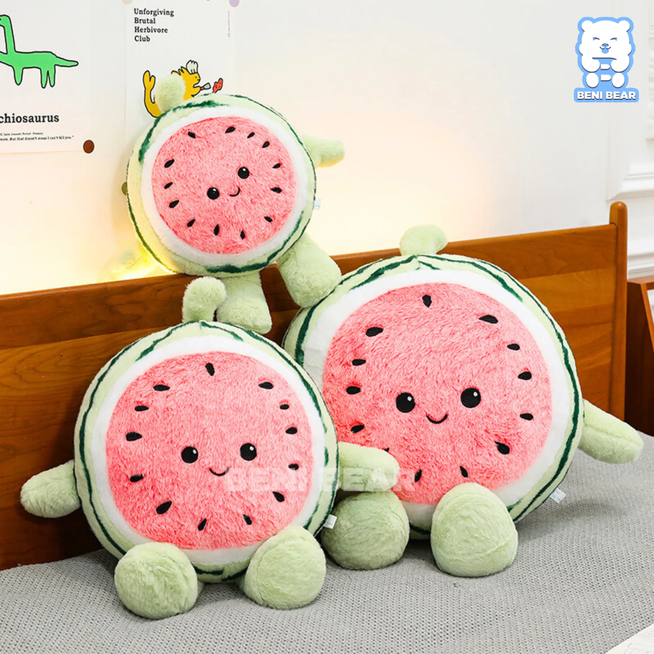 Các kích cỡ gấu bông dưa hấu baby từ nhỏ đến lớn