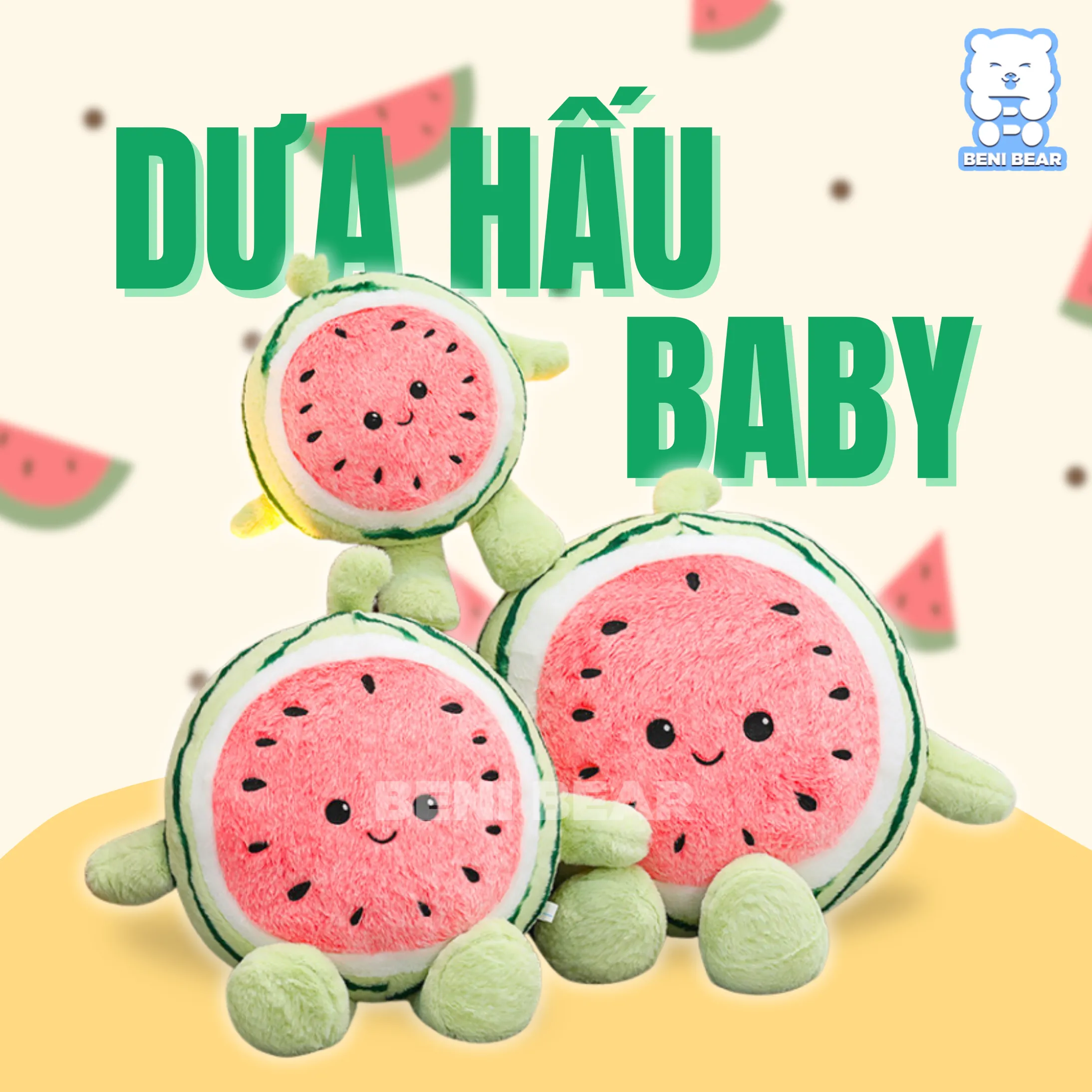 Gấu bông quả dưa hấu baby với thiết kế tươi mát và đáng yêu