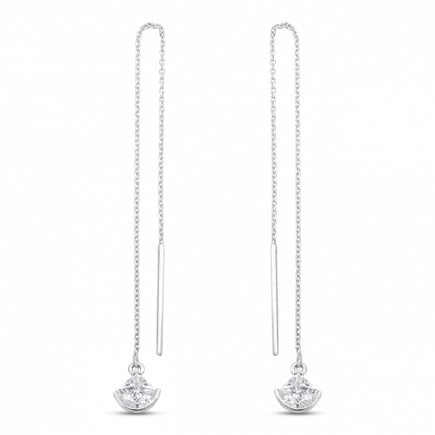 Bông tai PNJ Galaxy vàng trắng 10K đính đá CZ, thiết kế hiện đại cho phái đẹp