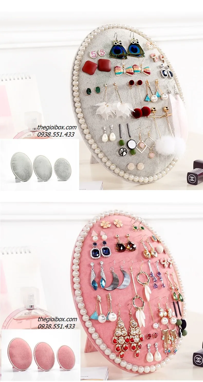 Kệ treo bông tai kích thước trung với khả năng chứa nhiều đôi