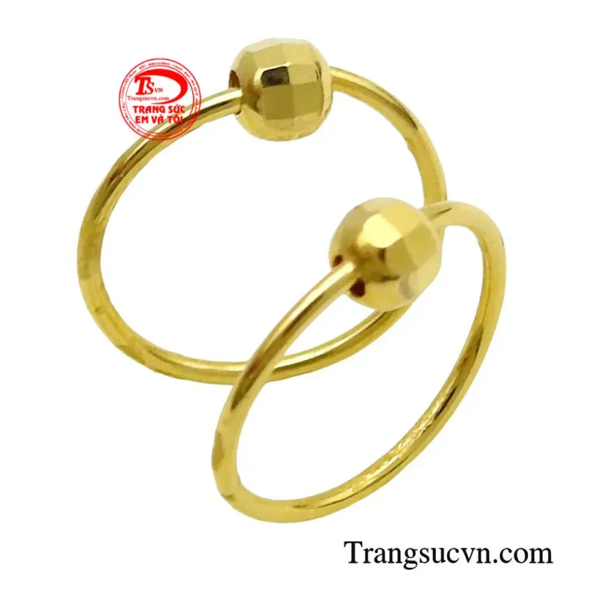 Bông tai trẻ em vàng tây thiết kế hình tròn đơn giản phù hợp cho bé từ sơ sinh