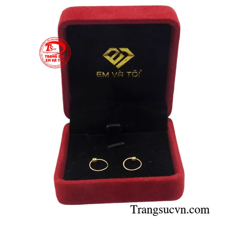 Hộp đựng bông tai vàng tây kèm giấy chứng nhận