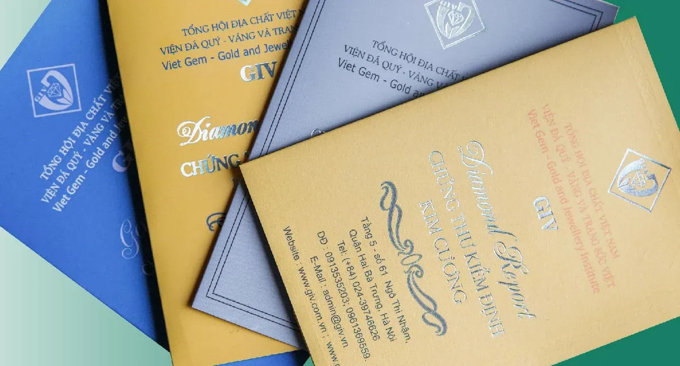 Giấy chứng nhận GIV với mã số tra cứu và thông tin chi tiết về kim cương
