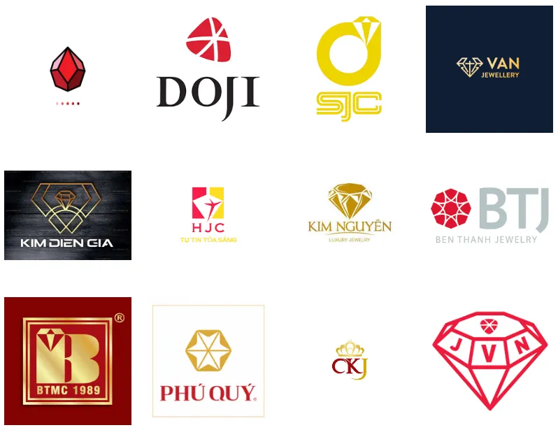 Thiết kế logo đá quý với hình ảnh kim cương lấp lánh trên nền tối