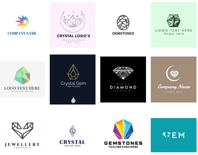 Logo đá quý nổi bật trên nền đen sang trọng