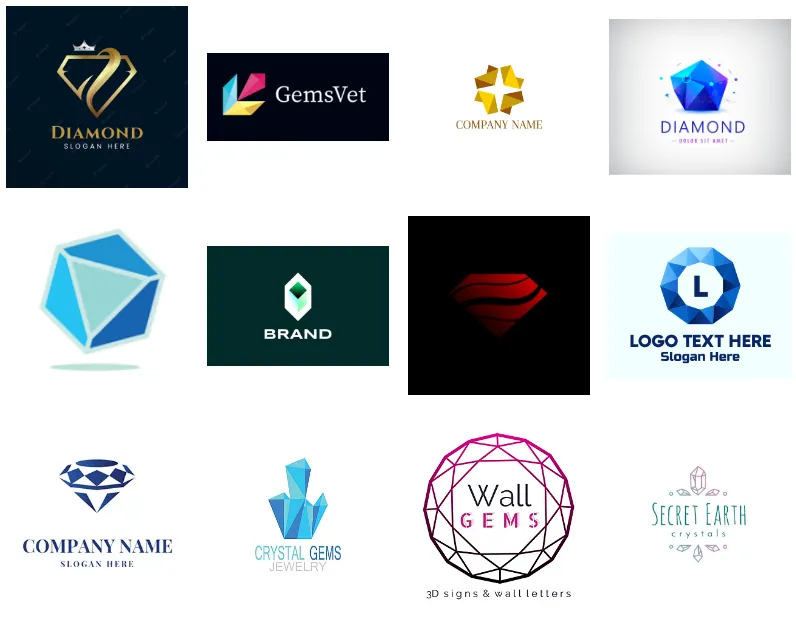 Logo đá quý 3D với hiệu ứng ánh sáng chân thực