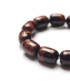 Vòng chuỗi mắt hổ đỏ nâu kết hợp lư thông phong thủy