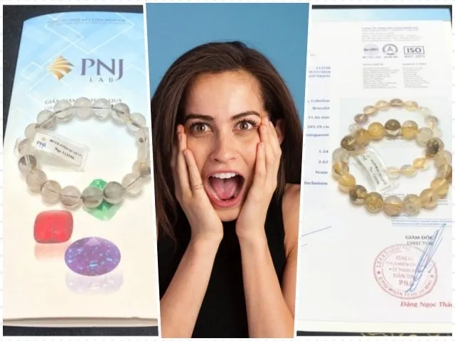 Chuyên gia đang thực hiện kiểm định đá thạch anh với thiết bị chuyên dụng