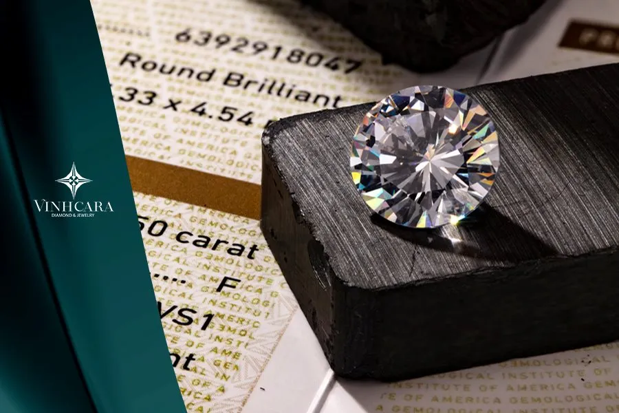 Giấy chứng nhận GIA xác thực chất lượng bông tai kim cương 3ly6