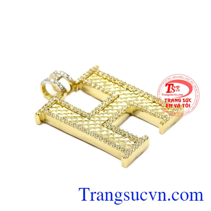 Mặt dây chuyền chữ H đơn giản nhưng tinh tế