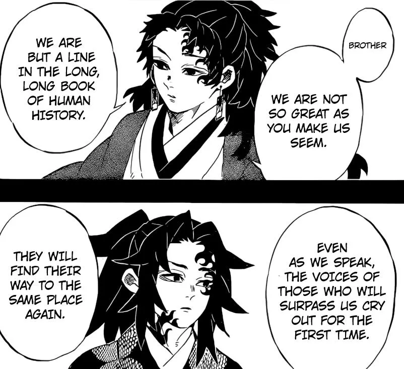 Yoriichi chia sẻ triết lý với Michikatsu về sự kế thừa