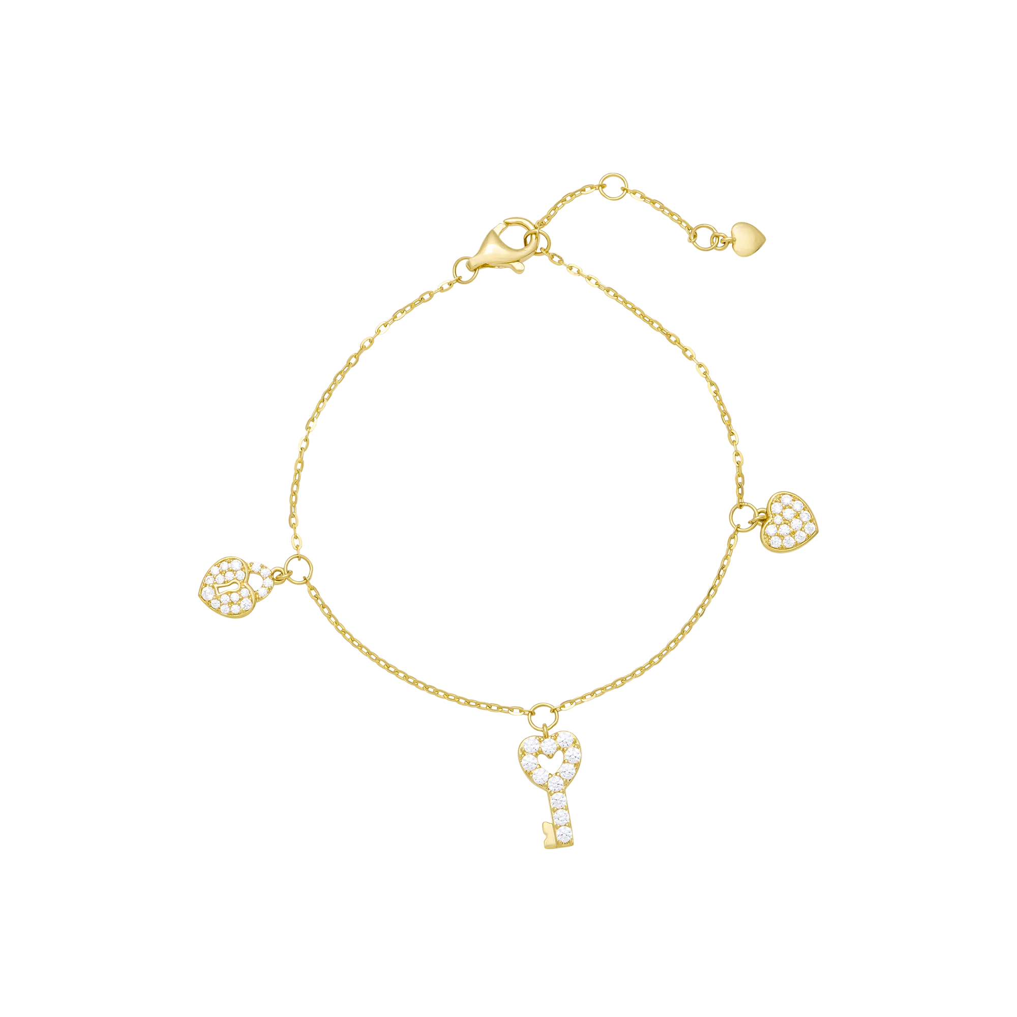 Lắc tay vàng 18K đính đá CZ tinh tế