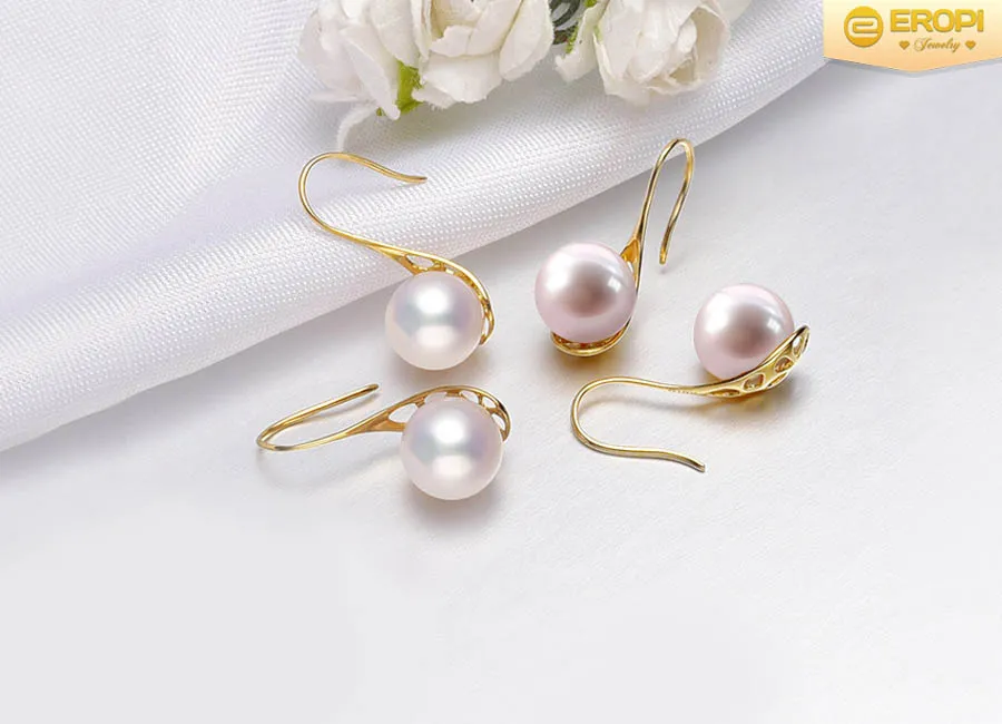 Bông tai vàng 18K ngọc trai Lalan Love thiết kế tinh xảo