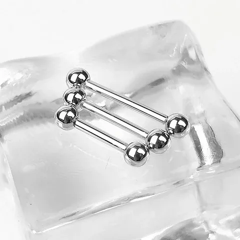 Bông tai Barbell với thanh ngang hai đầu tròn