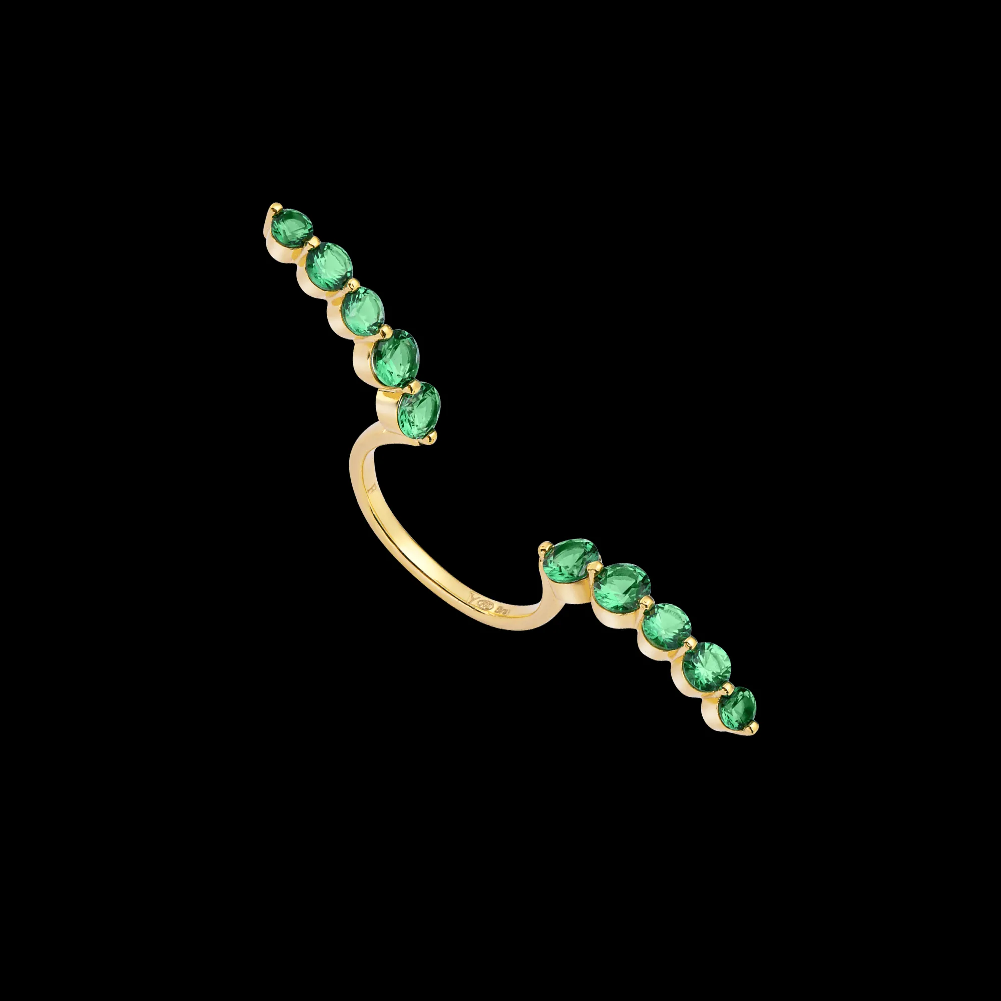 Nhẫn bạc 925 mở đính đá màu thiết kế vườn hoa