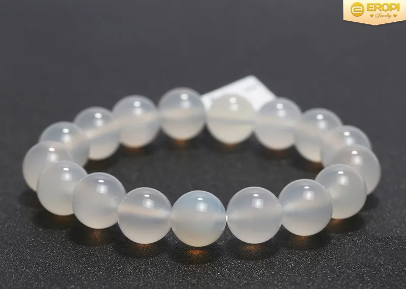 Viên mã não trắng có dải màu tự nhiên được đánh bóng nhẵn mịn