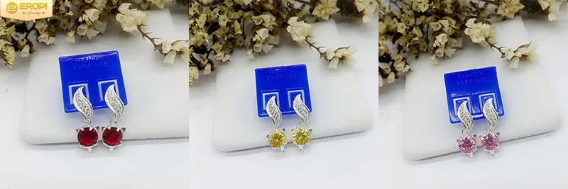 Bông tai hồ ly bằng bạc 925 với đá CZ lấp lánh tôn lên vẻ đẹp sang trọng