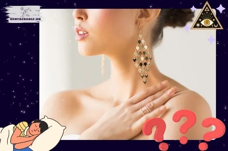 Người phụ nữ lo lắng tìm kiếm chiếc bông tai bị mất trong giấc mơ